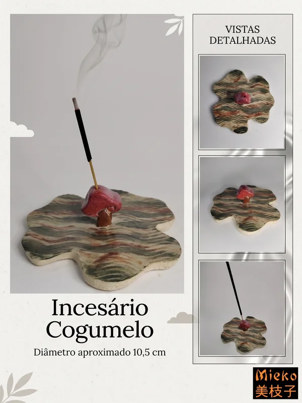 R$ 40 (PIX) R$ 50 (CARTÃO) - INCENSÁRIO COGUMELO